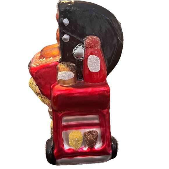 Glass BBQ Grill Ornament Christmas Barbecue Cookout Food Theme Hand Painted EUC - Picture 4 of 8